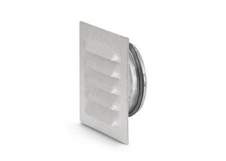 Murrist i metall 145x145 mm med Ø100 mm dubbar, matt metall