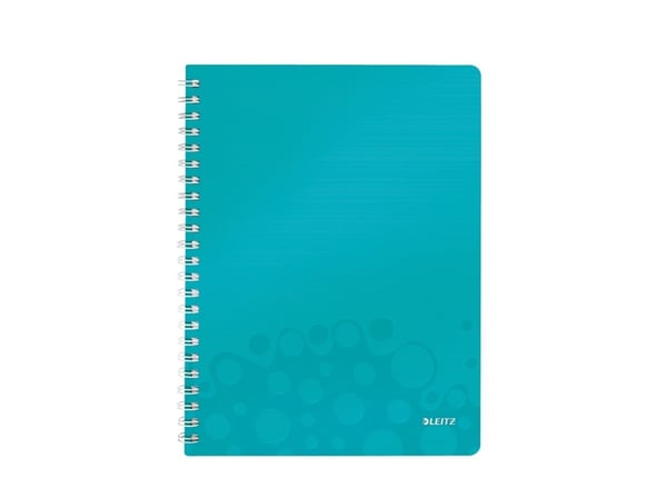 Leitz WOW - Notisbok - spiralbundet - A4 (210 x 297 mm) - 80 ark / 160 sider - hvitt papir - rutet - isblått deksel - polypropylen (PP)