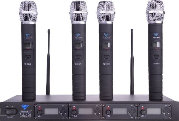 Mikrofon PLL-400 UHF - 4 kanaler (4 mikrofoner till handenheter)