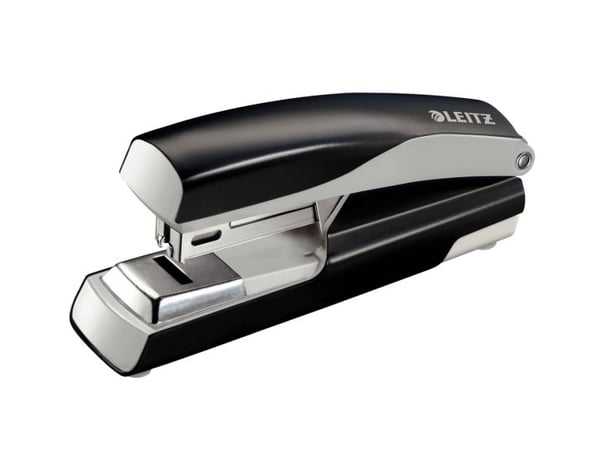 Leitz NeXXt Metallinitoja 5505 New 30 arkkia Flat Clinch, 30 arkkia, Musta, Hopea, Litteä nidonta, 26/6, Metalli, Muovi, 80 g/m²
