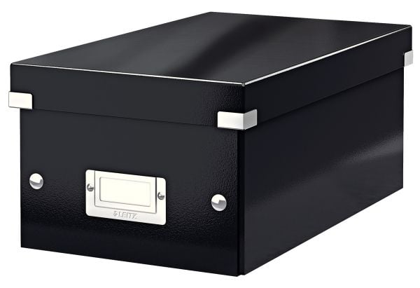 Leitz Click & Store - Medieoppbevaringseske - kapasitet: 20 DVD, 40 DVD (smal boks) - svart