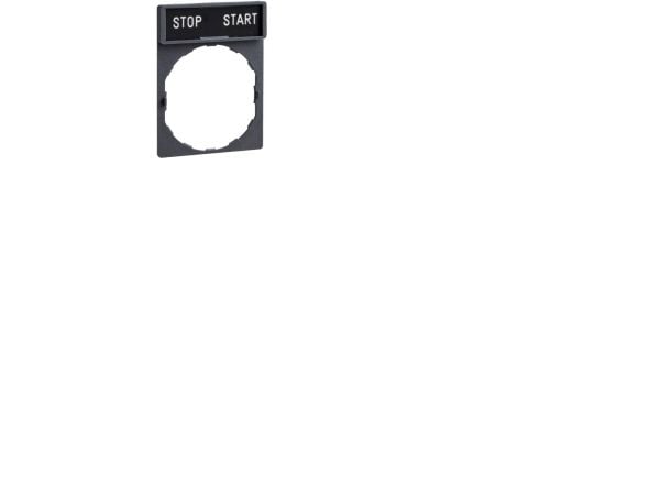 SCHNEIDER ELECTRIC Skylthållare 30 x 40 mm. Med tecken. Text: STOP-START Färg: Svart eller Röd