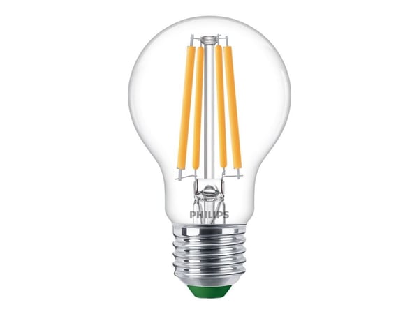 Philips - LED-filamentlyspære - form: A60 - klar finish - E27 - 4 W (ekvivalent 60 W) - varmt hvitt lys - 2700 K (en pakke 2)