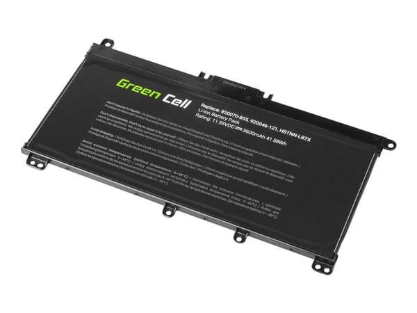 Green Cell - Batteri til bærbar PC (tilsvarer: HP TF03XL, HP HSTNN-LB7X, HP 920046-421, HP 920070-855) - litiumpolymer - 3600 mAh - svart - for HP ...