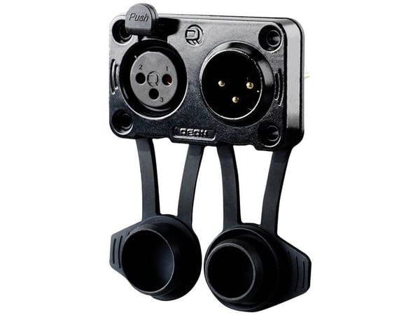 Rean AV RRX3MF-Z-012-1 XLR-kontakt, innfelt, tilkobling, 3-polt svart, 1 stk
