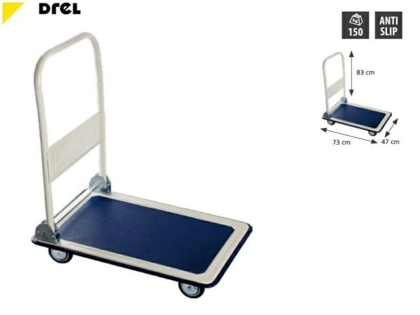 CONDOR magasinvogn 4-hjulet 150 kg plattform 73x47 cm