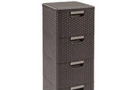 CURVER REGAL Z förvaringsskåp med 4 lådor 4x14L / mörkbrun