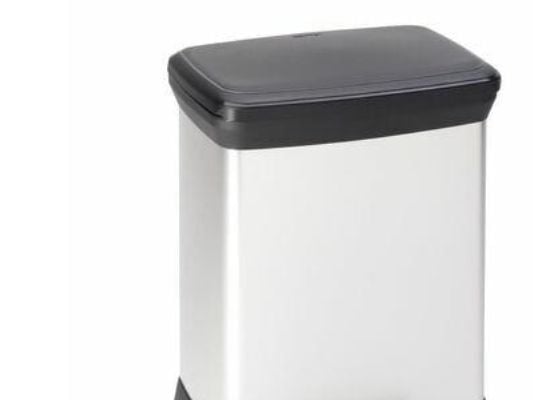 Curver – Cubo de basura (30 L color plata de gris Papelera Cubo de basura