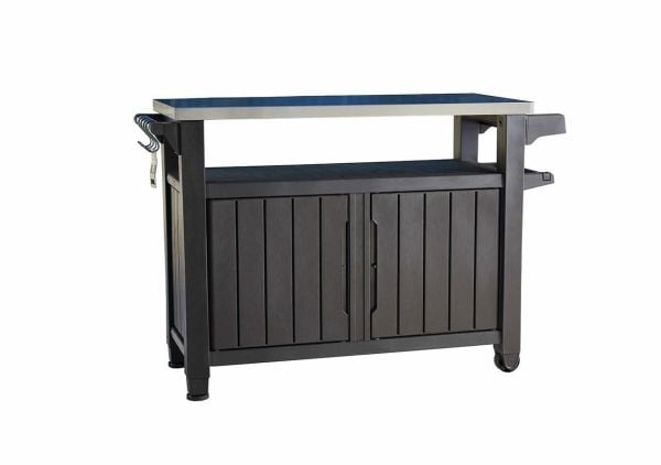 KETER UNITY XL 207L grillbord med plate i rustfritt stål, antrasitt