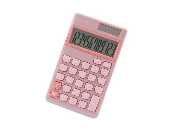 Calculator Genie taskulaskin 212P vaaleanpunainen