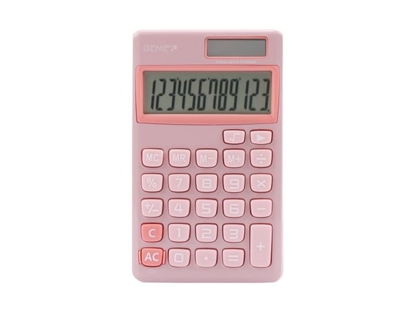 Calculator Genie taskulaskin 212P vaaleanpunainen