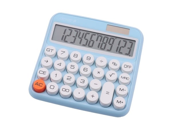 Genie 612 B, Desktop, Grunnleggende, 12 sifre, Vippbar skjerm, Batteri/Solcelle, Blå