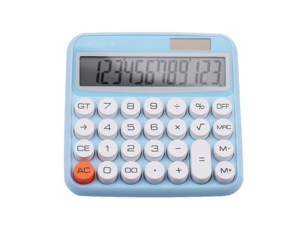 Genie 612 B, Desktop, Grunnleggende, 12 sifre, Vippbar skjerm, Batteri/Solcelle, Blå