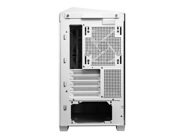 MSI MAG PANO M100R PZ - microATX-tårn - sidepanel med vindu (herdet glass) - ingen strømforsyning (ATX) - hvit - USB/lyd