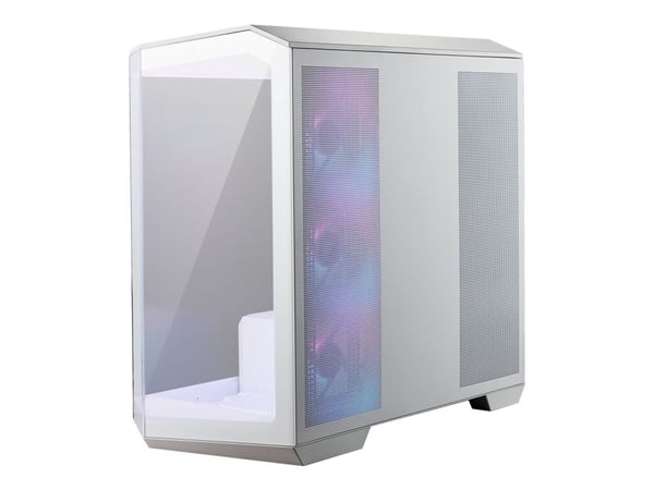 MSI MAG PANO M100R PZ - microATX-torn - genomskinlig sidopanel (härdat glas) - ingen strömförsörjning (ATX) - vit - USB/ljud