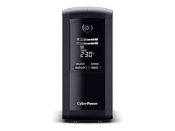 CyberPower Value Pro VP700EILCD - UPS - AC 230 V - 390 watt - 700 VA - enkeltfase - RS-232, USB - utgangskontakter: 6 - svart