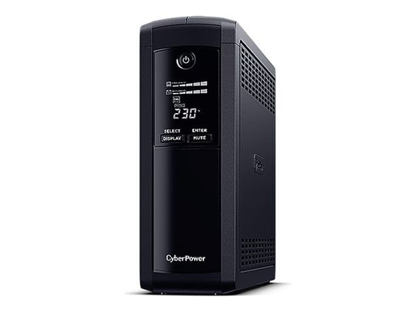 CyberPower Value Pro VP1600ELCD - UPS - AC 230 V - 960 watt - 1600 VA - enkeltfase - 9 Ah - RS-232, USB - utgangskontakter: 4 - svart