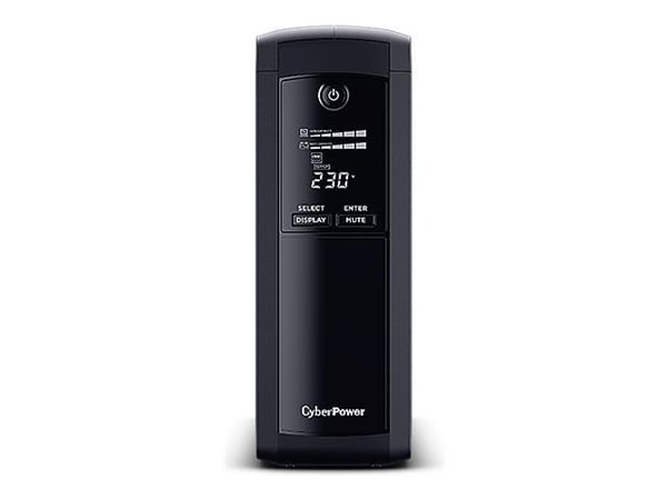 CyberPower Value Pro VP1200EILCD - UPS - AC 230 V - 720 watt - 1200 VA - enkeltfase - RS-232, USB - utgangskontakter: 8 - svart