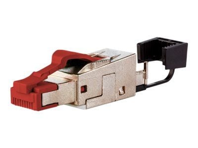 METZ CONNECT - Nettverkkontakt - RJ-45 (hann) straight - skjermet - halogenfri, uten hindringer - rød