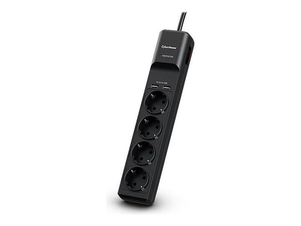 CyberPower Professional Series P0420SUD0-DE - Overspenningsavleder - AC 200 - 250 V - utgangskontakter: 4 - 1.8 m kabel - svart