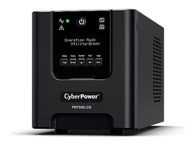 CyberPower Professional Tower Series PR750ELCDGR - UPS - AC 230 V - 675 Watt - 750 VA - 1-fas - RS-232, USB - utgångskontakter: 4 - aktive PFC - svart