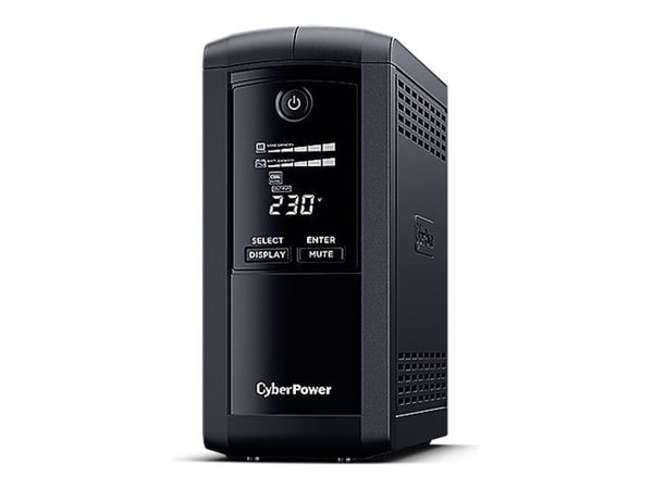 CyberPower Value Pro VP700EILCD - UPS - AC 230 V - 390 watt - 700 VA - enkeltfase - RS-232, USB - utgangskontakter: 6 - svart