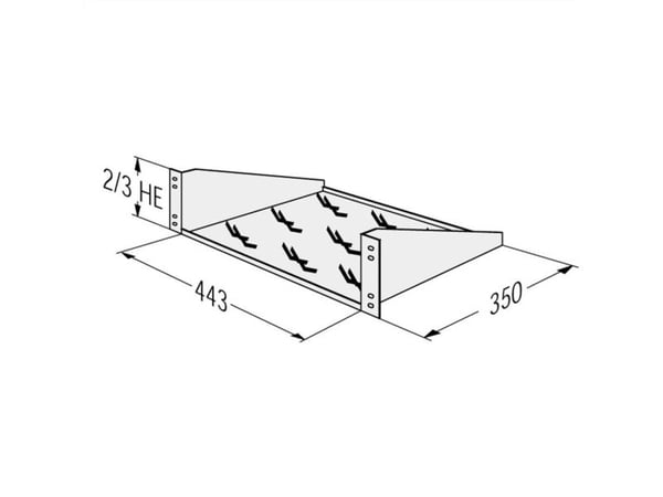 Apranet 26519202 19" nettverksskap gulvplate 2 U