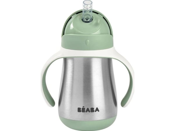 Beaba metaline drikkeflaske med sugerør, 250 ml, grønn Beaba metaline drikkeflaske med sugerør, 250 ml, grønn