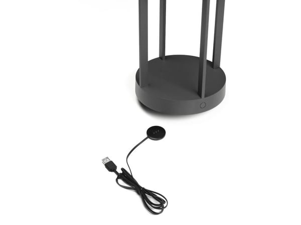 Konstsmide Chieti -light, antrasiitti, lasikoriste, USB-lataus, skynettava