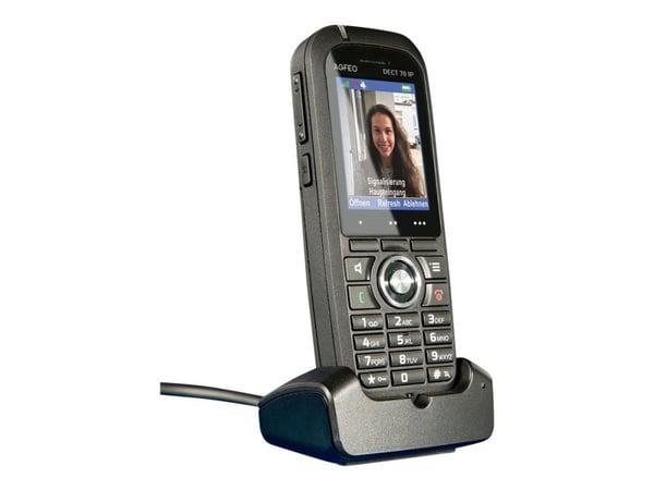 AGFEO DECT 70 IP - Trådløst ekstra håndsett - med Bluetooth-grensesnitt - IP-DECT - svart