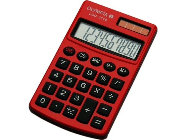 Olympia LCD 1110, Tasku, Perus, 10 lukua, 1 linjat, Punainen