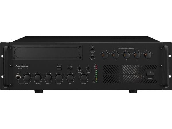 Monacor PA-5240, 5.0 kanaler, 240 W, 1%, 80 dB, Klämplintar, AC
