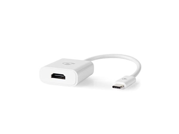 Nedis - Ultra High Speed - video adapter - 24 pin USB-C hann rett til HDMI hunn rett - 20 cm - hvit - rund, 4K-støtte