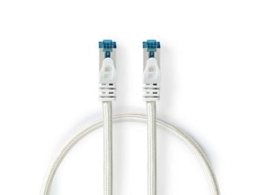 Nedis - Koblingskabel - RJ-45 (hann) til RJ-45 (hann) - 50 cm - 8 mm - S/FTP - CAT 6a - halogenfri, formstøpt, rund, uten hindringer, 10 Gigabit Et...