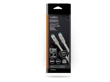 Nedis - Koblingskabel - RJ-45 (hann) til RJ-45 (hann) - 50 cm - 8 mm - S/FTP - CAT 6a - halogenfri, formstøpt, rund, uten hindringer, 10 Gigabit Et...