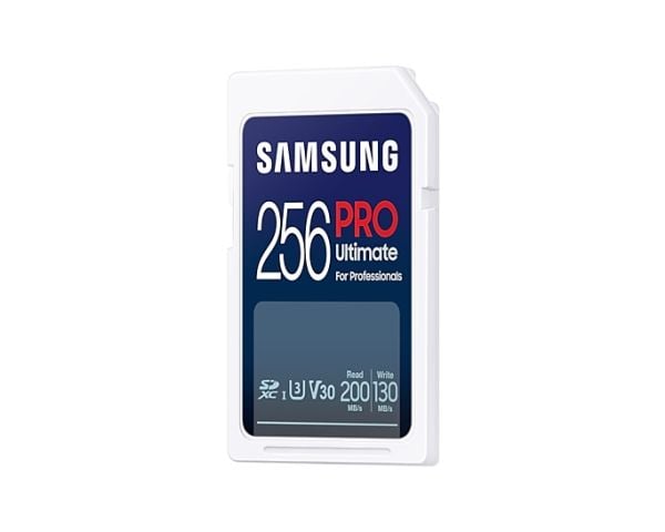 256 GB. SDXC-kort Samsung PRO ULTIMATE Class 10 + leser (U3 V30), (r200NB/s, w130MB/s)