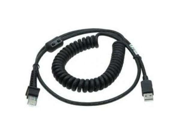 Datalogic - USB-kabel - USB (hane) till USB (hane) - 2.4 m - lindad - svart