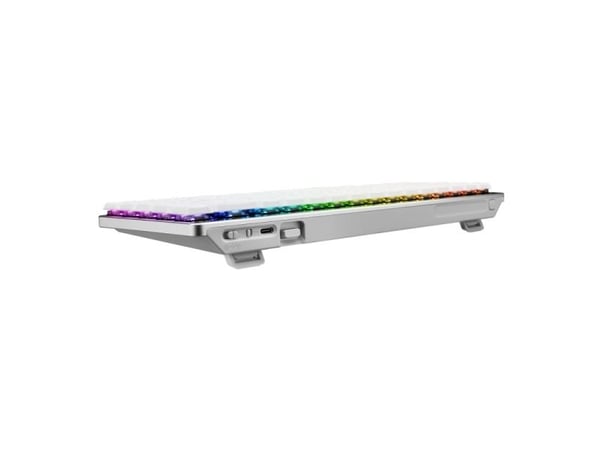 ASUS 90MP03EC-BKNA10, 65%, Langallinen & langaton, USB + RF Wireless + Bluetooth, Optinen näppäinkytkin, RGB LED, Valkoinen