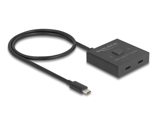 Delock - Video-splitter/svitsj - 10 Gbps, bidirectional, 8K - 2 x USB-C - stasjonær