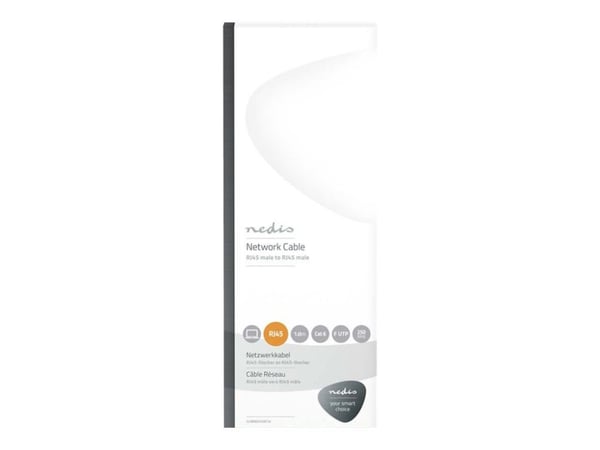 Nedis - Nettverkskabel - RJ-45 (hann) til RJ-45 (hann) - 1 m - foliebelagt uskjermet tvinnet kabelpar (F/UTP) - CAT 6 - formstøpt, rund - antrasitt