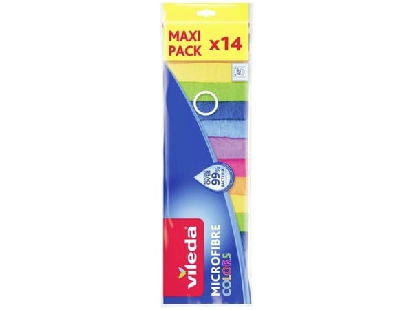 vileda COLORS MAXI PACK mikrokuituliina, 14 kpl (6426)