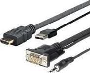 VivoLink Pro - HDMI-kabel - HDMI hann til USB, HD-15 (VGA), stereo minijack hann - 2 m