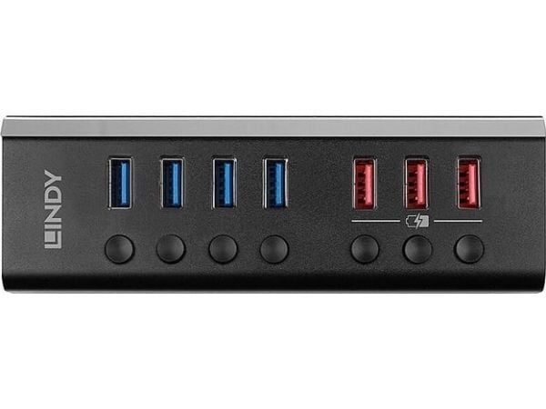 Lindy 43371, USB 3.2 Gen 1 (3.1 Gen 1) Type-B, USB 3.2 Gen 1 (3.1 Gen 1) Type-A, 5000 Mbit/s, Svart, Akrylonitril-butadien-styren (ABS), Aluminium,...