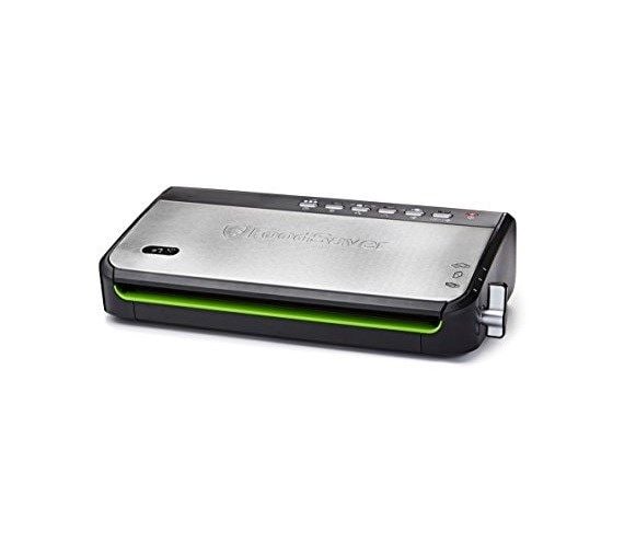 FoodSaver FFS005X, Svart, Rostfritt stål, 0,5 mbar, Knappar, 140 W, 410 mm, 220 mm