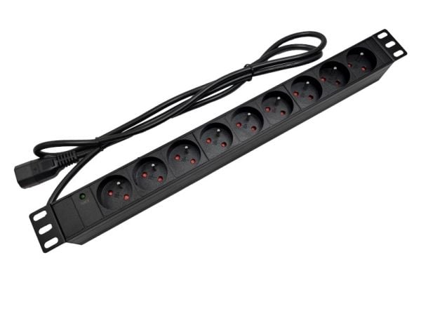 Alantec PZ09U, 1,8 m, 9 AC-pistorasia(a), Sisätila, Musta, 230 V, 16 A