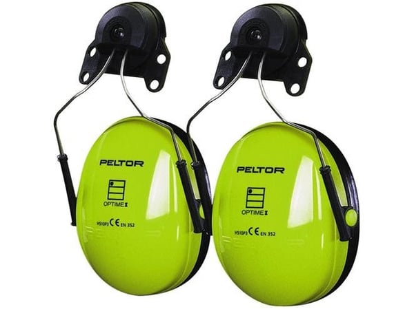 3M Høreværn Optime III HI-VIZ til montering på hjelme med slidsHøj=34. Mellem=28. Lav=19