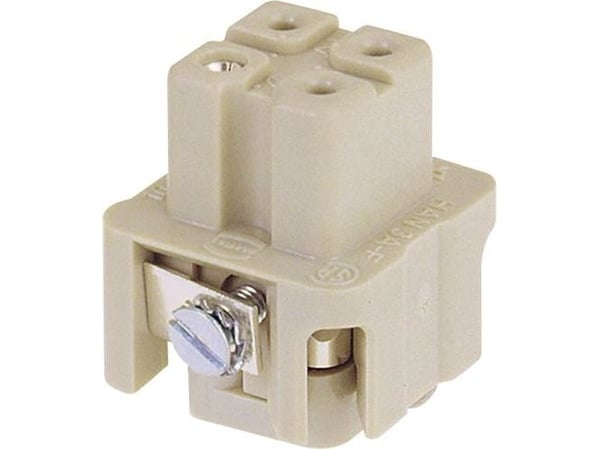 HARTING HAN A-liitin, insertti tyyppi 3Aurosruuviliitin max 2,5mm2, 10A3napaa + maa