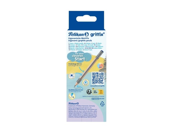 Pelikan griffix, B, Grå, Triangulær, Kunst, Hobby, Skole, 3,5 mm, 140 mm