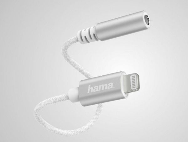 Hama Essential Line - Lightning til hodetelefonjakk-adapter - Lightning hann til mini-phone stereo 3.5 mm hunn - hvit