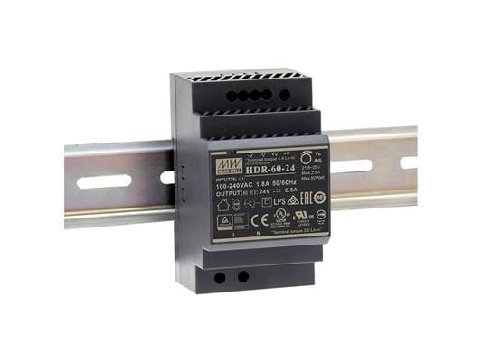 MEAN WELL HDR-60-12, 85 - 264 V, 60 W, 12 V, 4,5 A, RoHS, 52,5 mm